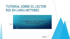 Tutorial Sobre El Lector Rss En Linea Netvibes