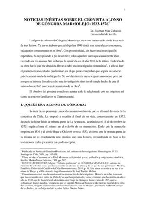 El cronista Alonso de Góngora marmolejo