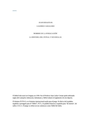 LA HISTORIA DEL FUTSAL