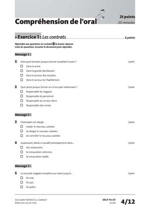 Delf Pro B1 Comprehension De L Oral Exercice 1