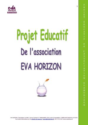 Projet Educatif Séjours Vacances EVA Horizon