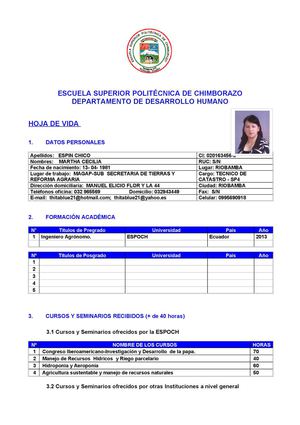 Hoja De Vida Espoch Maestria Ing Martha Cecilia Espin Chico
