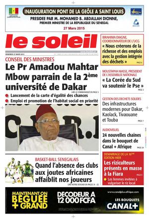 Edition Du 27 Mars 2015