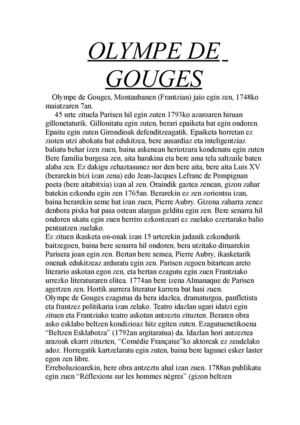 Olympe De Gouges biografia