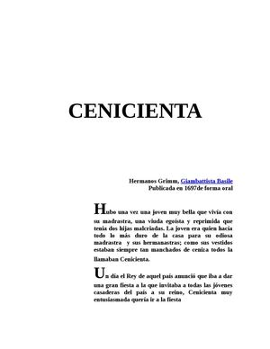 Cuento De Cenicienta