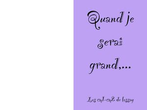 Quand je serai grand