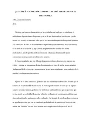 Hasta Qué Punto La Sociedad Actual Está Permeada Por El Emotivismo