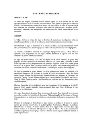 Cereales Menores