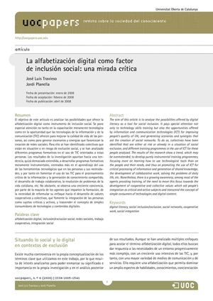 LA ALFABETIZACIÓN DIGITAL COMO FACTOR DE INCLUSIÓN SOCIAL