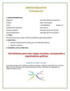 Kevin Paucar Herramientas Para Crear Mapas Mentales