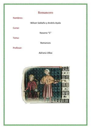 Trabajo Romancero