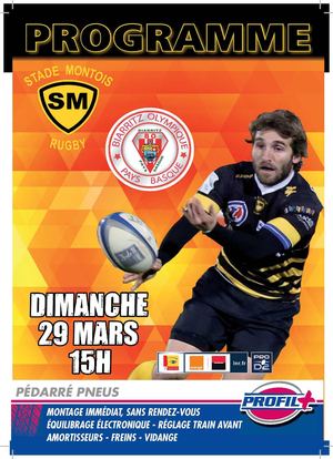 PROGRAMME DE MATCH SMR vs BO 29/03/2015