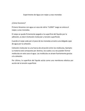 Experimento De Agua Con Naipe Y Unas Monedas