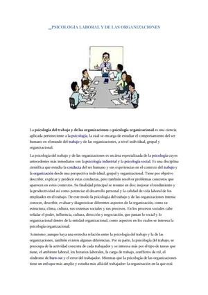 Psicologia Laboral Y De Las Organizaciones