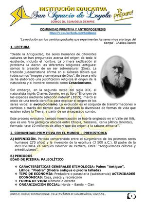 Comunidad Primitiva Del Mundo Y Antropogenesis Preu