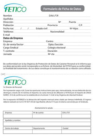 Formulario Ficha Afiliado