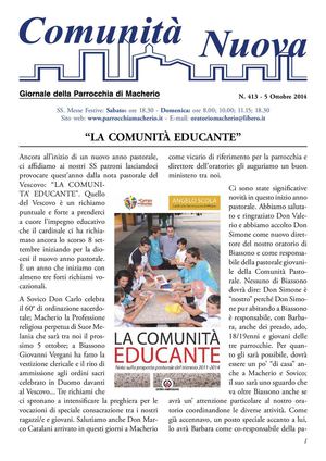 Comunità Nuova n. 413 - 5 Ottobre 2014