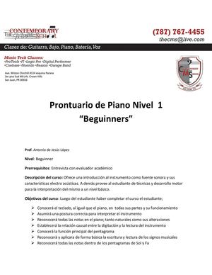 Curso De Piano Nivel 1