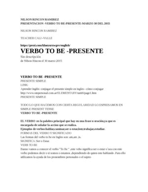 Calameo Presentacion Verb To Be