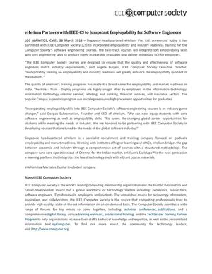 eHelium Partners with IEEE-CS to Jumpstart Employability for Software Engineers