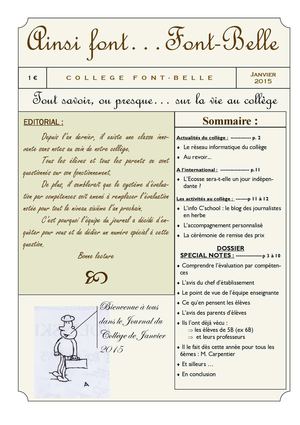 Journal du collège Janvier 2015