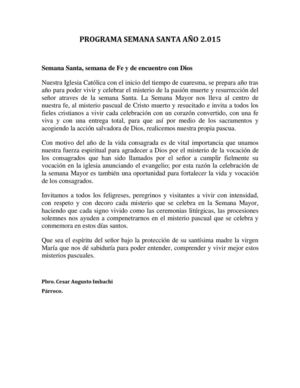 Programa - Semana Santa - Silvia 2.015