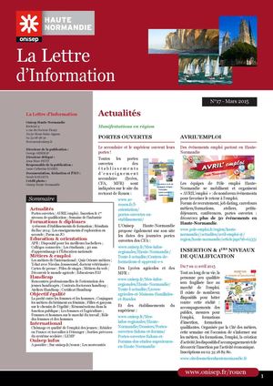 Lettre d’information - Onisep Haute-Normandie - Mars 2015
