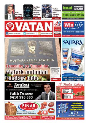 Yeni Vatan Turkish Newspaper Issue No: 1794