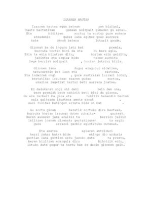 Izarren Hautsa Letra Hutsa