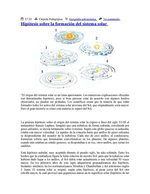Teoria De La Nebulosa De Origen