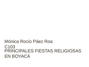 Principales Fiestas Religiosas En Boyacá