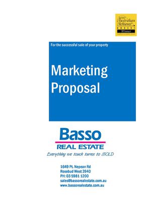 Marketing Proposal Tootgarook