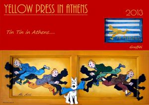 Yellow Press In Athens 2013 Graffiti