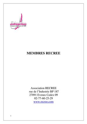 répertoire membres RECREE 2015