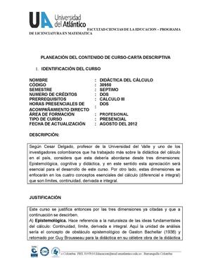 Carta Descriptiva