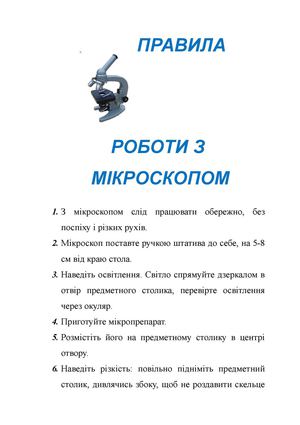 Правила роботи з мікроскопом.