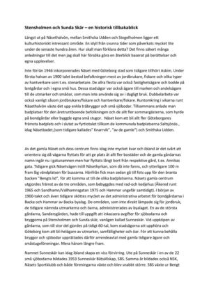 Historik Stensholmen Och Sunda Skär