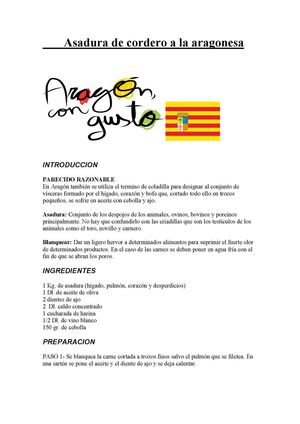 RECETA ASADURA DE CORDERO ARAGONESA
