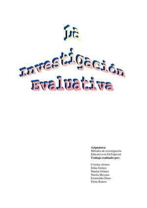 Investigación Evaluativa - Aplicación