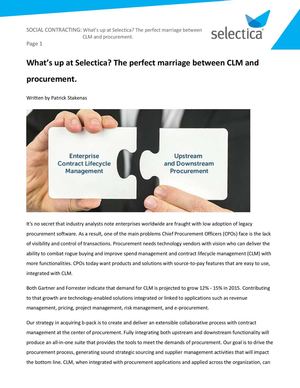 Preparing the perfect marriage between CLM and procurement | Selectica