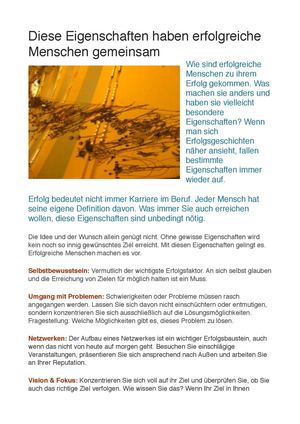 Eigenschaften erfolgreicher Menschen