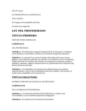 3 5 Ley Del Profesorado 24029 Y Modificatoria Ley 25212