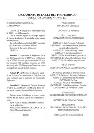 6 Reglamento De La Ley Del Profesorado DS. 19 90 ED