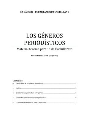 Textos periodísticos - 1º Bachillerato