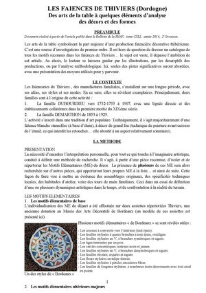 Les faïences de Thiviers (Dordogne)