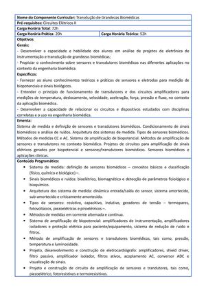 Transdução de Grandezas Biomédicas