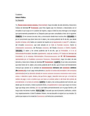 Modelo De Justificativo De Testigos