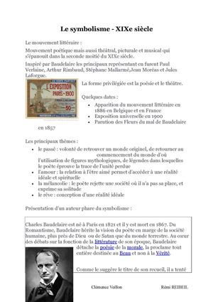 Le Symbolisme Lucile M, Clémence V, Rémi R