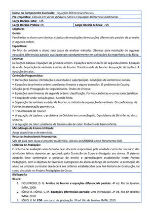 Equações Diferenciais Parciais