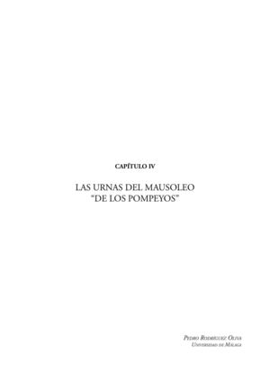 Las urnas del llamado Mausoleo de los Pompeyos de Torreparedones (Baena, Córdoba)